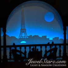 Eiffel Tower Paper Cut Light Box Art