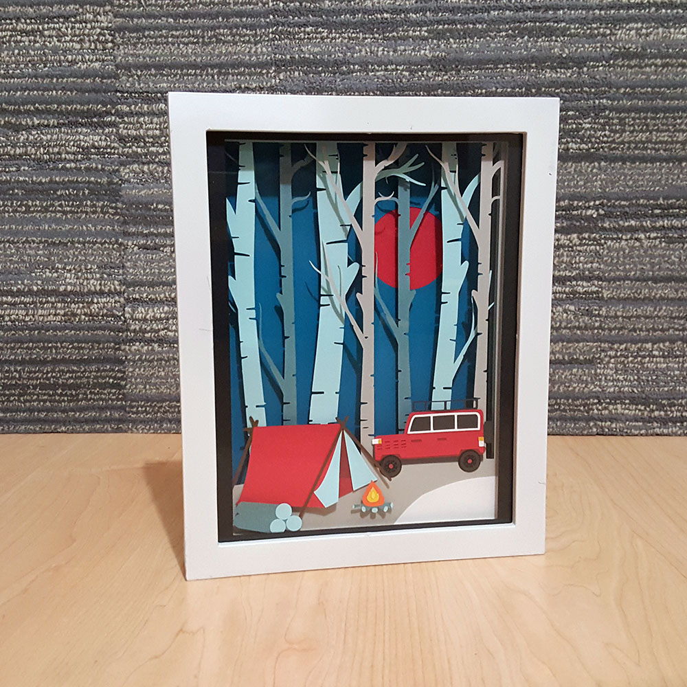 Camping Out in the Woods Hand Cut Paper Art